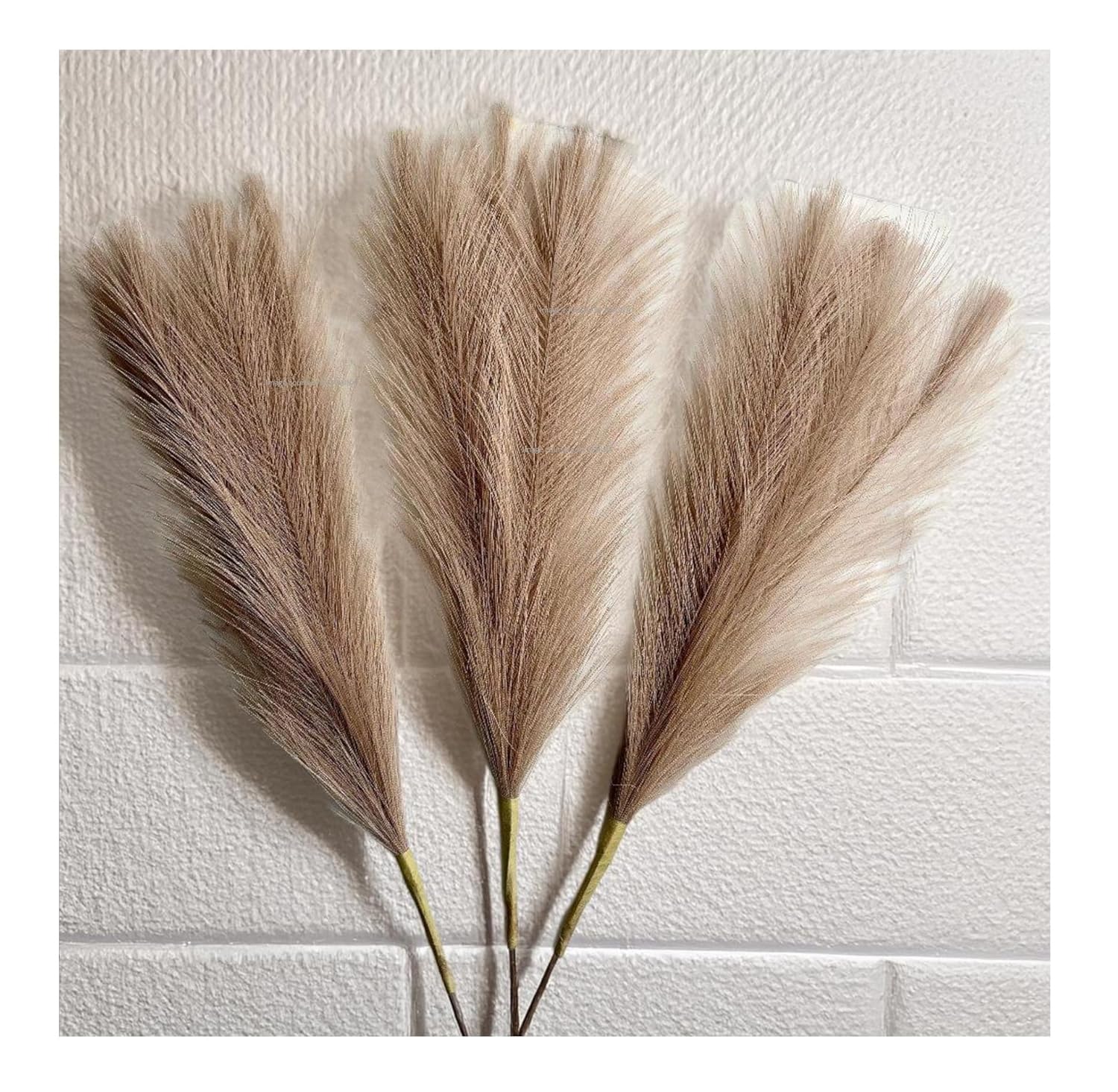 3 Pcs Faux Pampas Grass Small Artificial Flowers , 41 CM  [ NO VASE ]