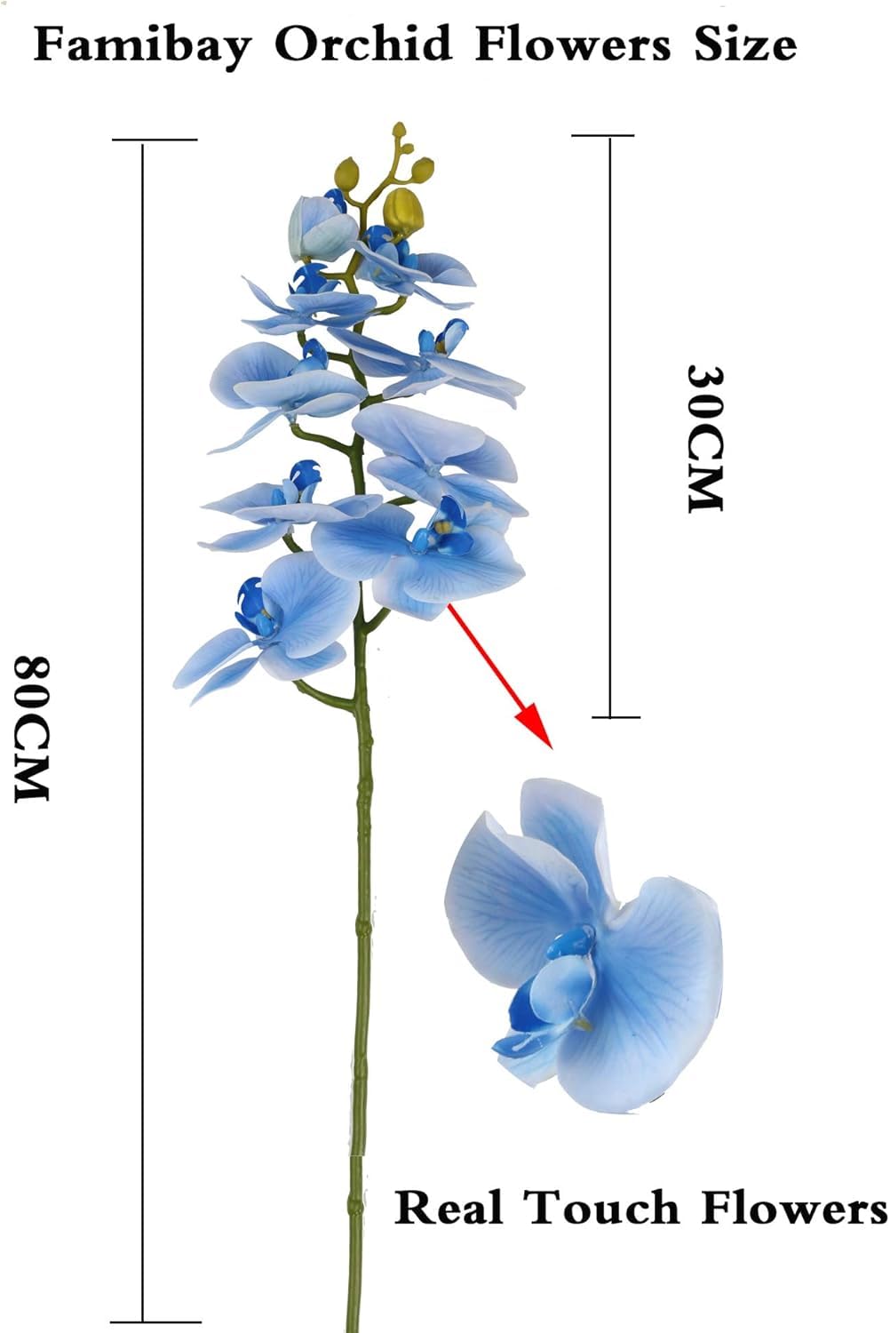 Artificial Orchid Stick 9 Flower Heads , Any 3 pieces