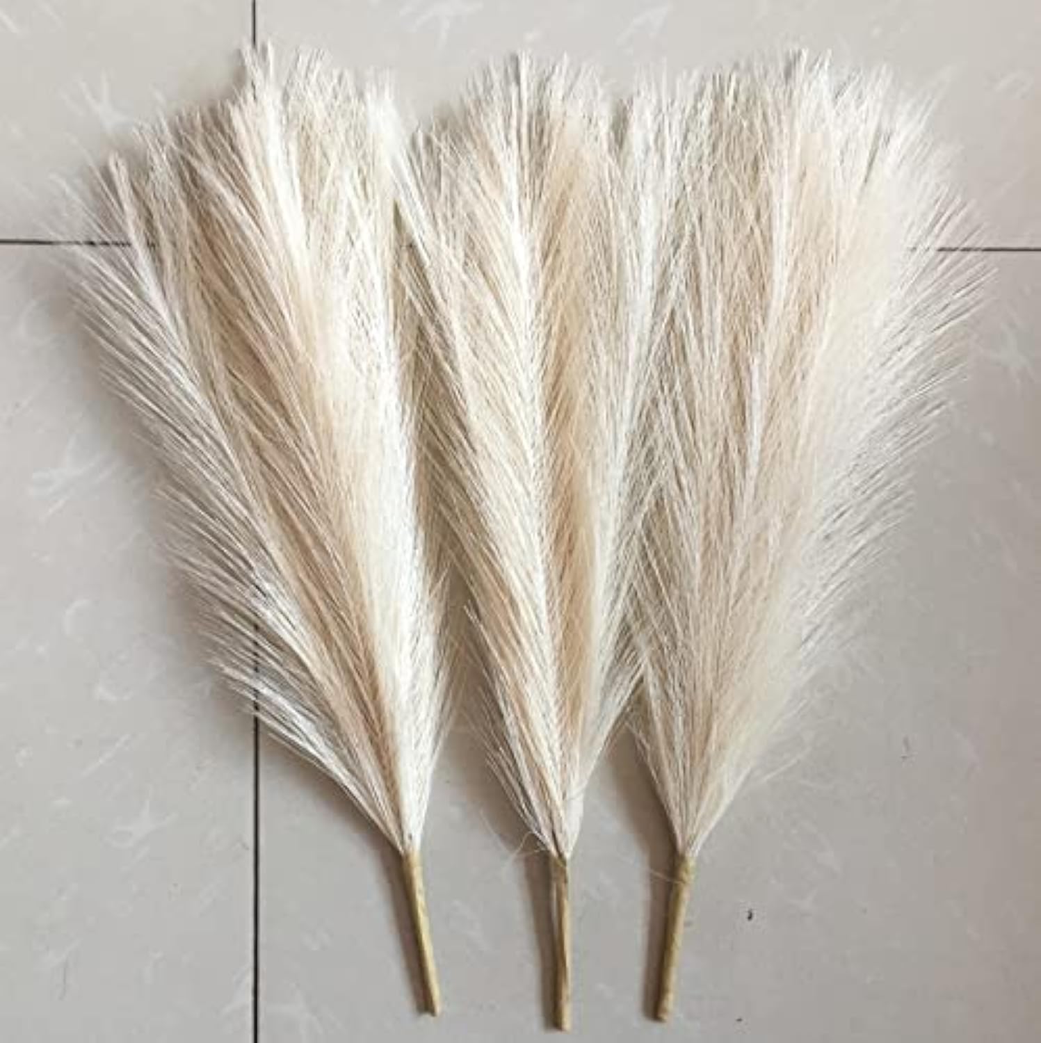 3 Pcs Faux Pampas Grass Small Artificial Flowers , 41 CM  [ NO VASE ]